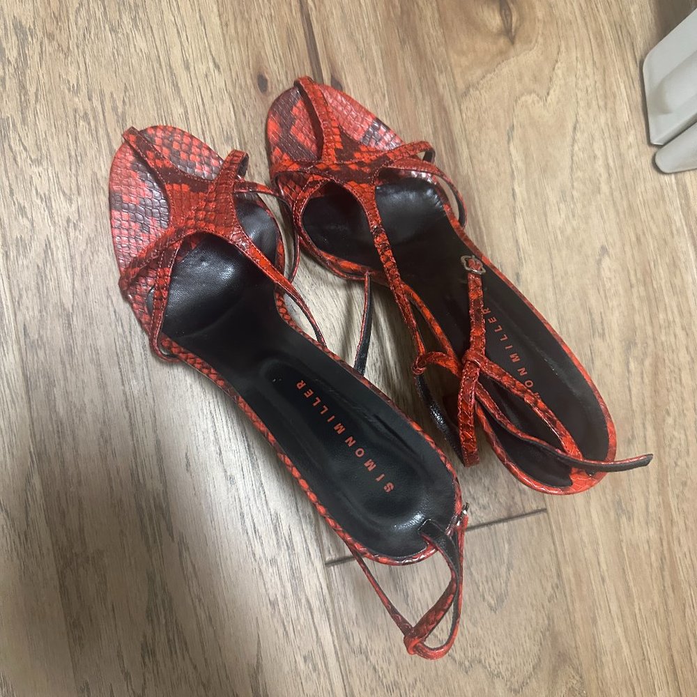 Simon Miller T-Strap Red Pumps